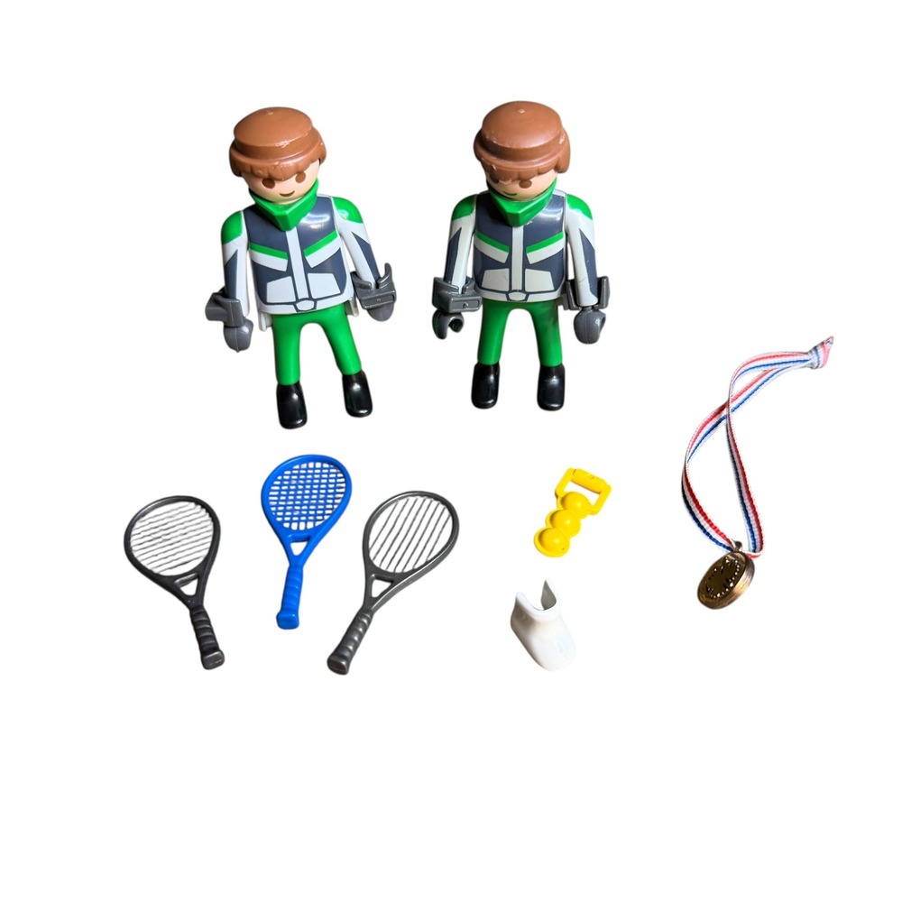 Playmobil Mixed Lot Tennis Space Figures with Accessories and Medal Kids Toy Set